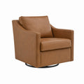 Swivel Armchair Faux Leather Brown 29.5in x 29.5in x 33.5in