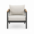 Metal Outdoor Armchair with Polyester Cushions Beige