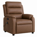 Brown Faux Leather Recliner Chair with Metal Frame