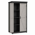 Outdoor Storage Cabinet Polypropylene Resin Grey/Black 180x98x55 cm