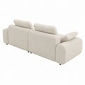 Beige Sectional Sofa with Adjustable Back Cushions in Polyester