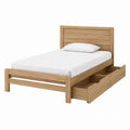 Oak Single Bed with Storage Drawers