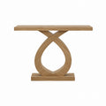Solid Oak Wood Console Table with Curved Base, 120cm x 40cm x 80cm