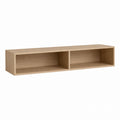 Wall-Mounted TV Stand Oak Wood Veneer 2 Compartments 150cm