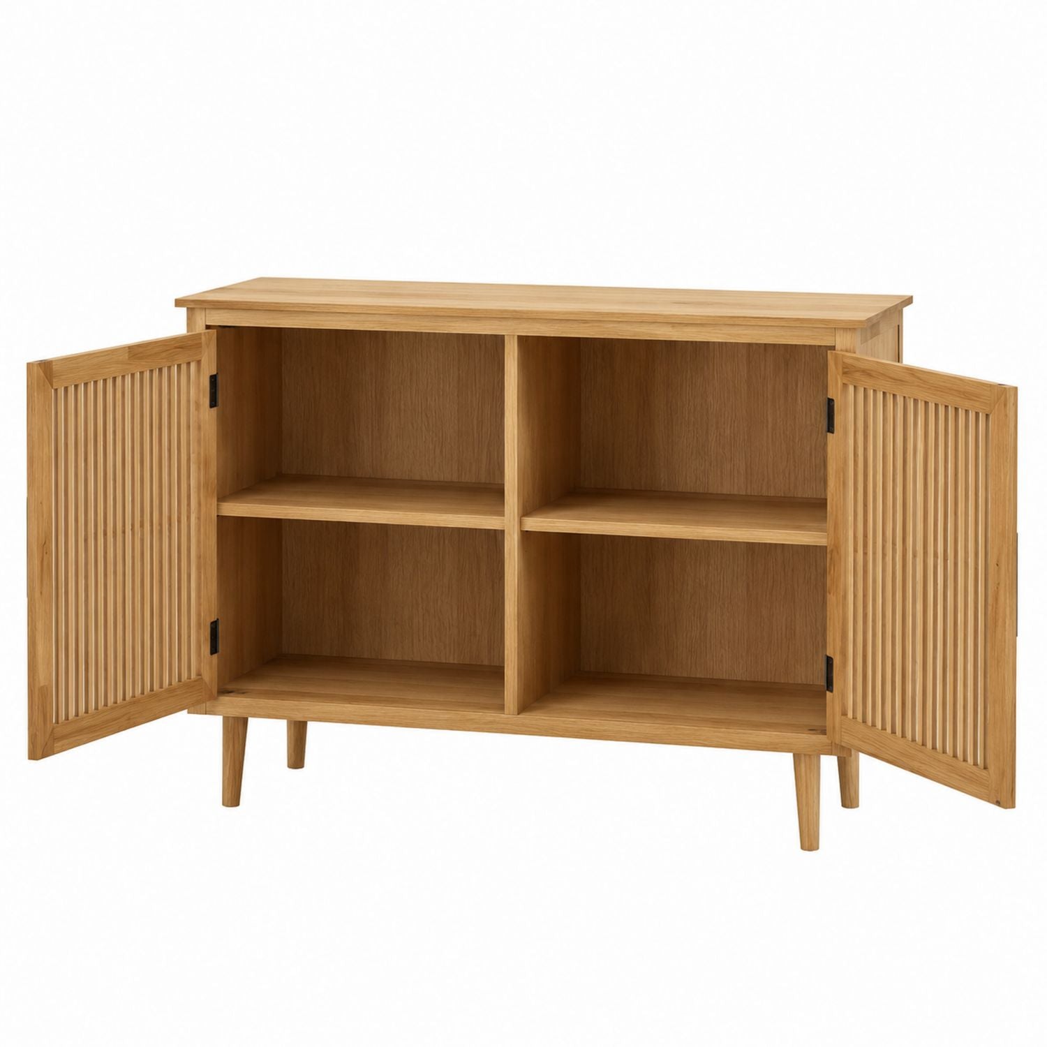 Bamboo Storage Cabinet with Shelves Natural Finish