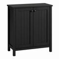 Two-Door Wood Shoe Cabinet Black 80x76x35 cm