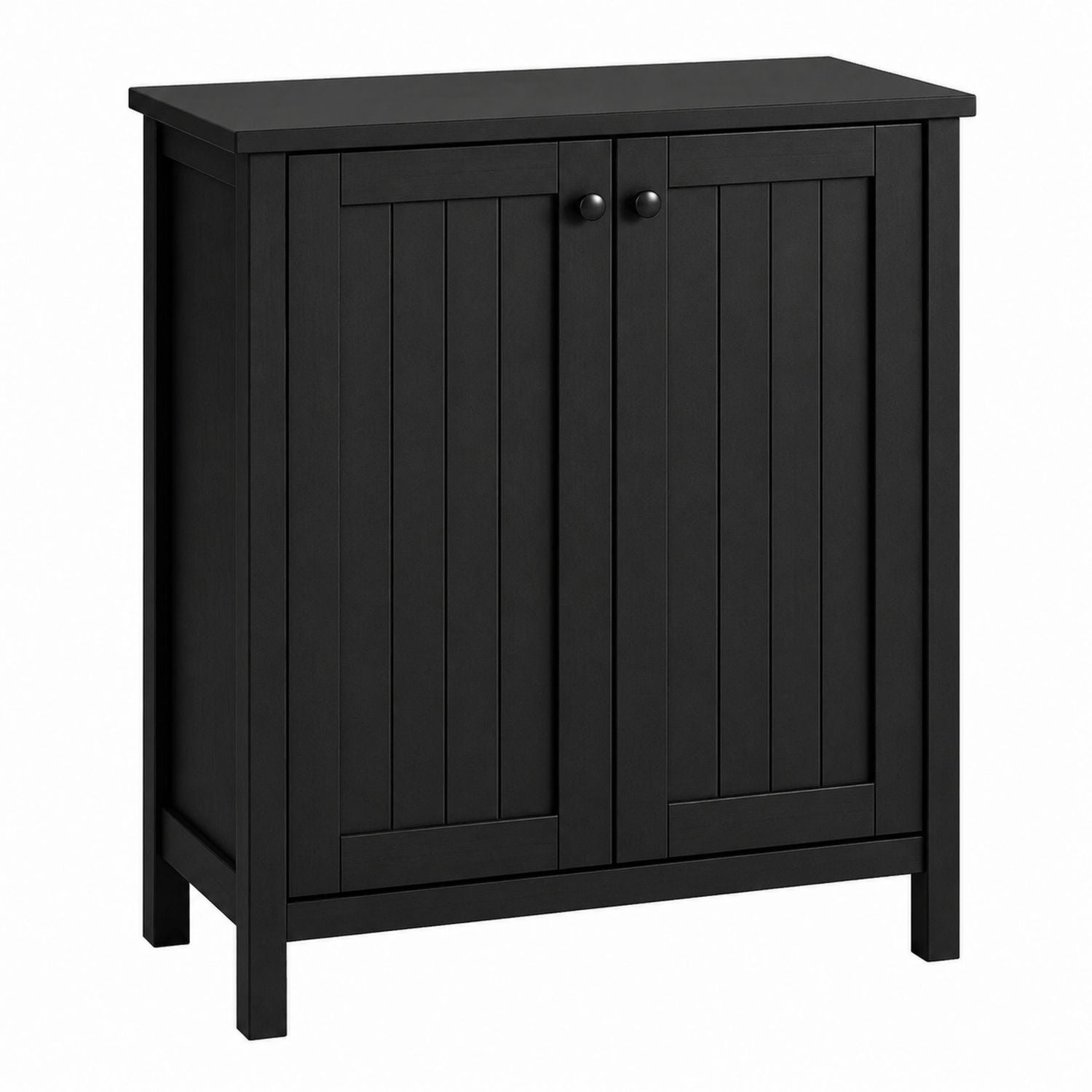 Two-Door Wood Shoe Cabinet Black 80x76x35 cm