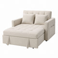 Polyester Fabric Sleeper Sofa Bed with Storage Beige