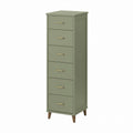 Green MDF Chest of Drawers with Metal Handles and Wooden Legs 120cm