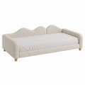 Children's Upholstered Daybed Wood Frame Beige 200cm x 90cm x 70cm