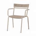 Outdoor Metal Dining Chair with Taupe Woven Seat and Back