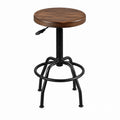 Adjustable Pine Wood Metal Bar Stool Black