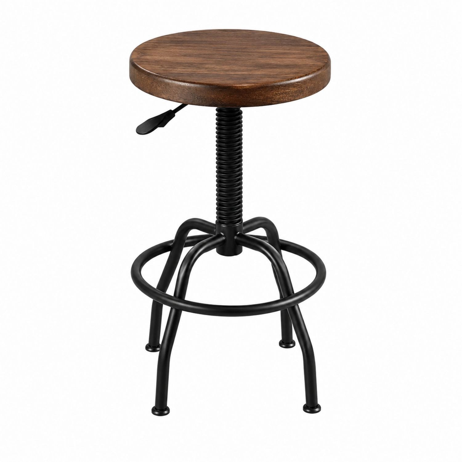 Adjustable Pine Wood Metal Bar Stool Black